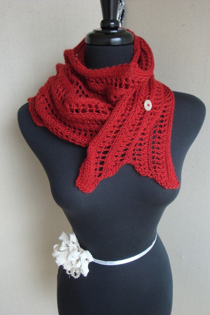 Princeton Lace Scarf - Scarlet