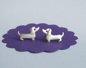 Dog Dachshund Stud Earrings Wiener Dog Kids sterling silver Jewelry Gift Girl Women mom  for her spring