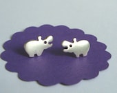 Sterling Silver Hippo Stud Earrings Kids Teens  BF Girl  Jewelry  Gift mom  for her spring