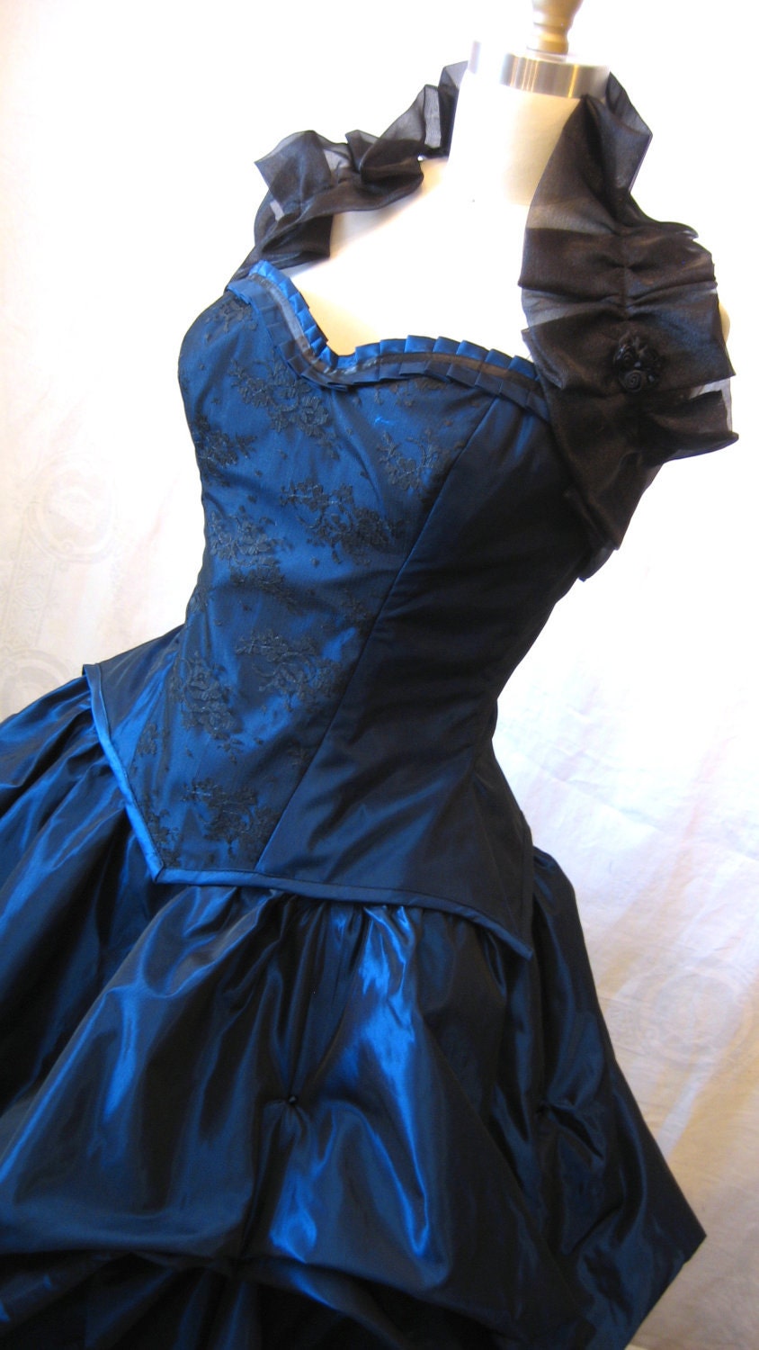 Bustle gown steampunk prom gown victorian corset gown victorian gothic wedding gown