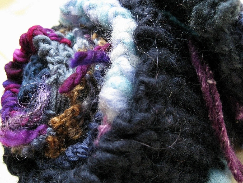 Fashion Blue - Handspun, handknit scarf