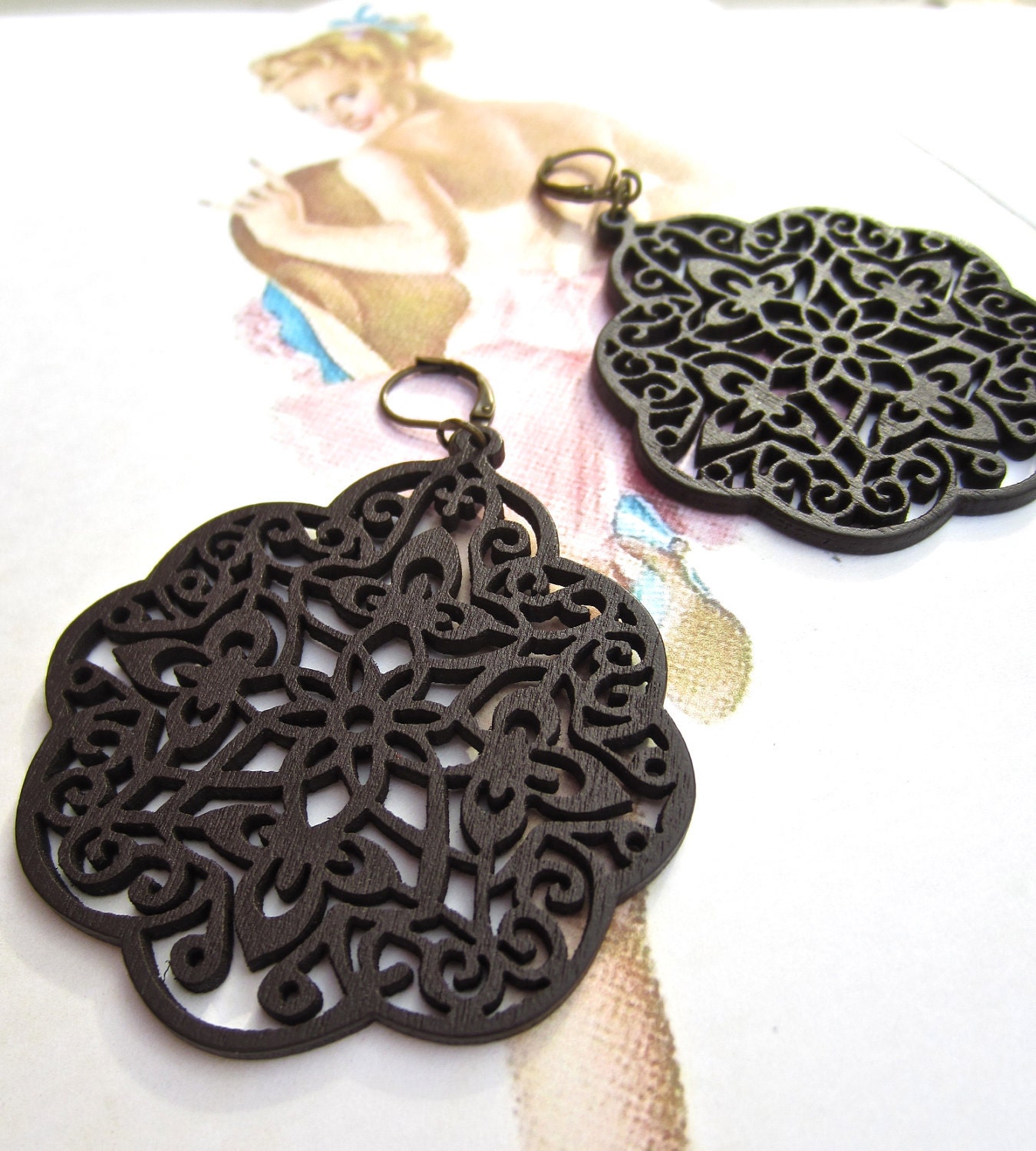 moroccan earrings, espresso  earrings, simple summer earrings