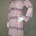 60s dress vintage 1960s PINK PURPLE CATS kittens novelty print knit empire mod dolly dress