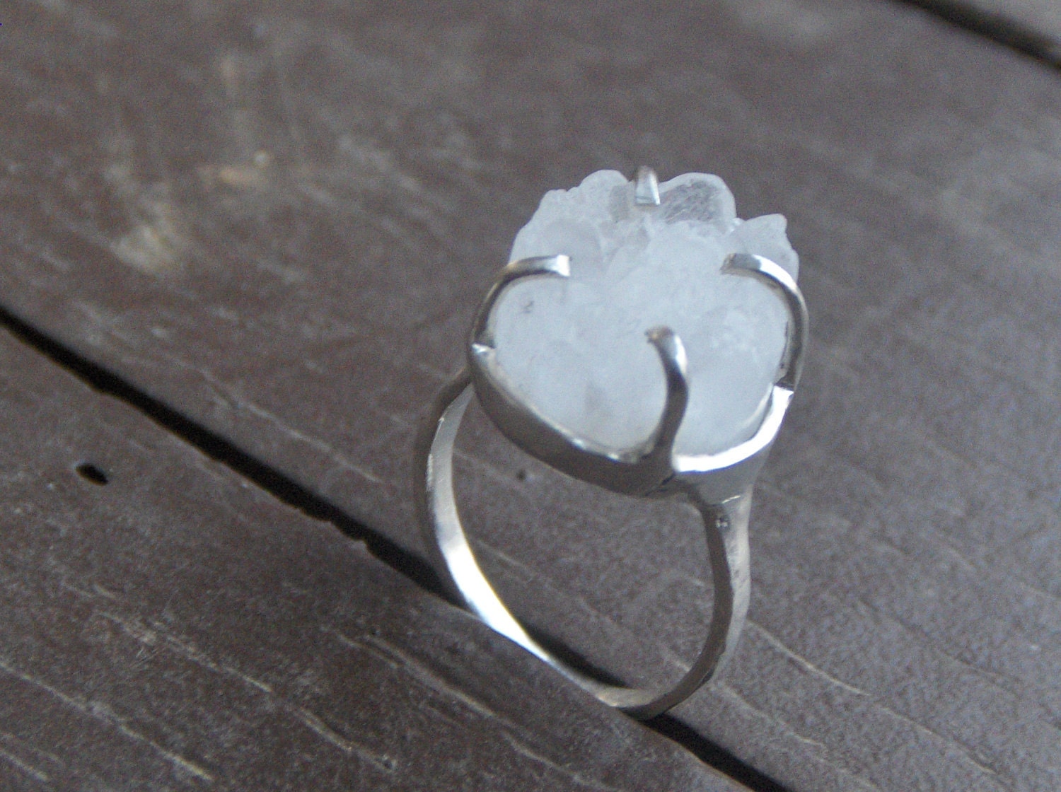 ICE QUEEN. Non Traditional Engagement or promise ring- Made to order-Any size .Crystal Druzy and sterling silver ring. Front Page on Etsy