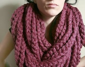 SALE - The Tivoli Rope Infinity Scarf in Fig Purple