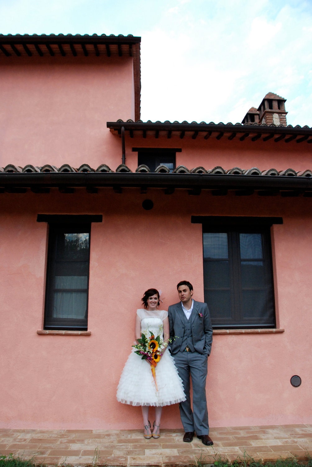 Short Ruffle Wedding Dress