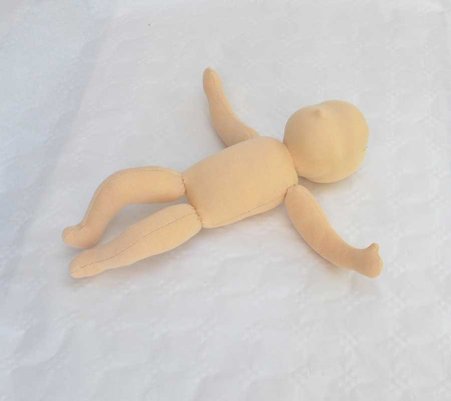 baby Doll Body - waldorf making supplies - Make your Waldorf doll. ready to finish stuffed body.no pink basket with butterflies