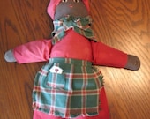 Black Folk Art Rag Doll Dahlia - Handmade in 1985