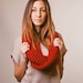 Red infinity scarf, chunky infinity scarf, fall, winter, spring, mothers day, circle scarf, loop scarf