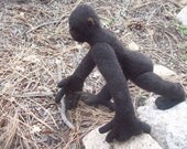 OOAK Black Mountain Gorilla Needle Felted Soft Sculpture
