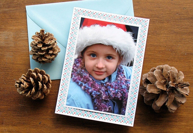 Tiny Pattern Photo Frame - Letterpress Holiday Cards (set of 8)