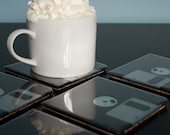 Floppy Disk Coasters - Black Set of 5 - Computer Nerd Gift