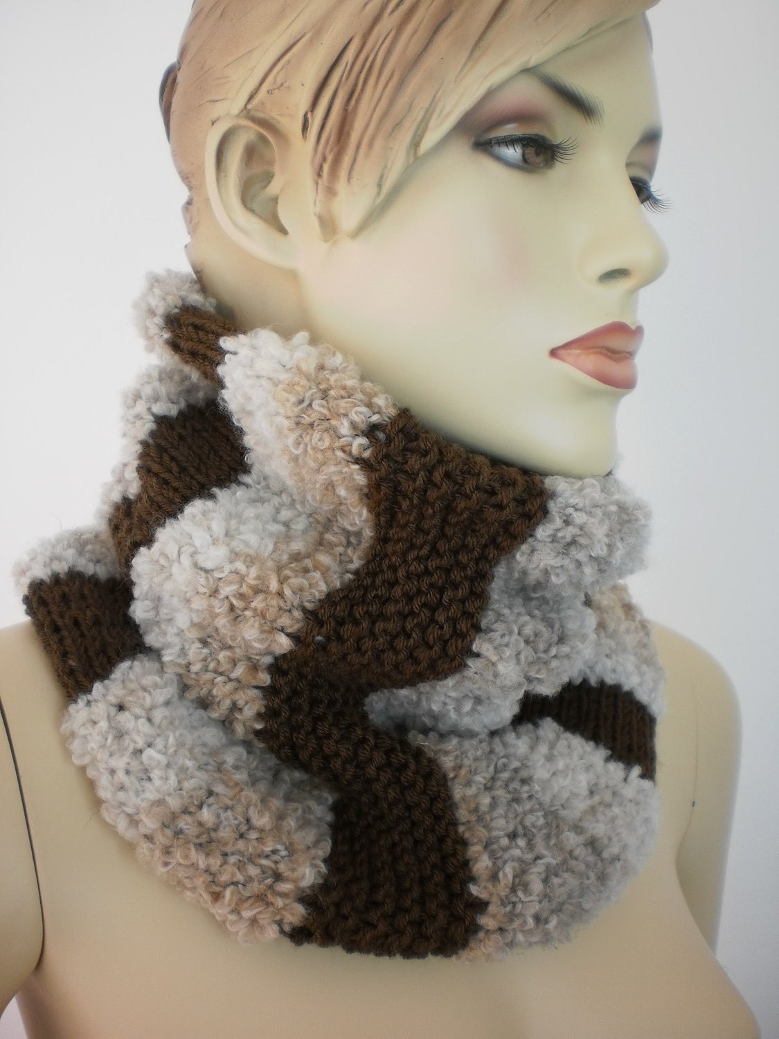 Hand Knitted Cowl Scarf -  Neck Warmer - Winter Accessories