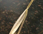 Long Gold Feather Necklace- Greek Goddess Leaf Goldfilled Long Necklace Leaf Jewelry