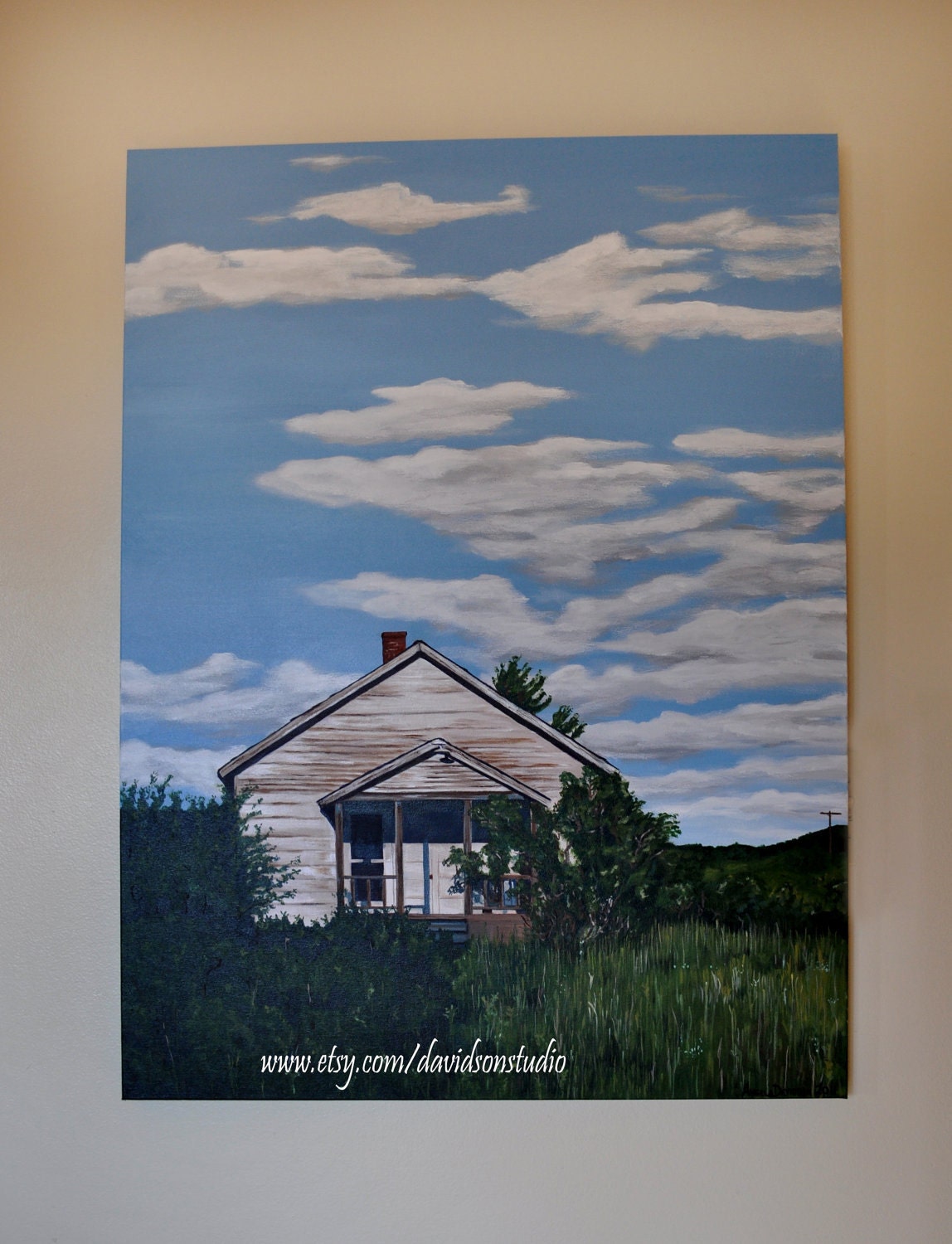 Original Acrylic Painting - "Abandoned" Landscape Gallery Wrap Canvas 30x40 Acrylic Painting
