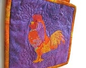 Contemporary Rooster Art Quilt