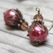 Purple Pearl Glass Bead Earrings - A.24