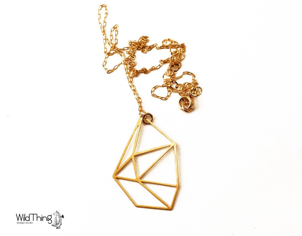 Wild Thing // faceted GEOMETRIC SHAPE golden necklace