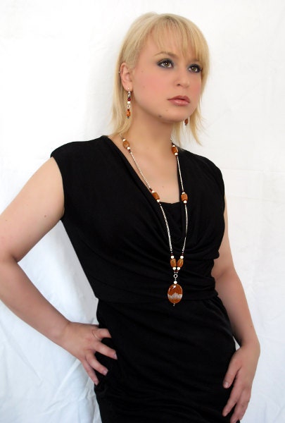 Sunset chain necklace - Fine jewelry necklace - Sterling silver (.925) and genuine stones
