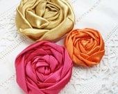 fabric flowers tutorial Famous Rolled Rosettes - PDF easy beginner pattern 4 sizes - how to make roses