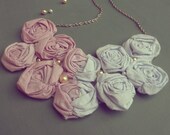 boho accessory Collar Necklace Fabric Flowers Tutorial Couture Rosettes & Necklace Pattern - PDF - fabric necklace flower accessories