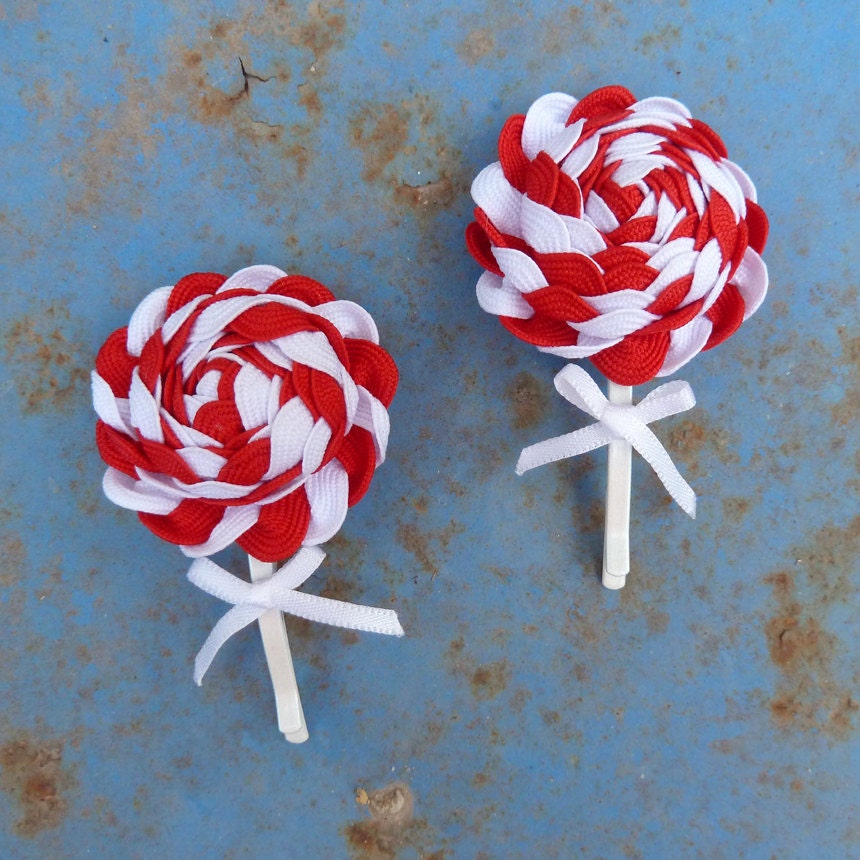 Christmas Peppermint Candies patternJOY Ribbon Flower Tutorial PDF - Holidays DIY christmas accessories ribbon tutorial