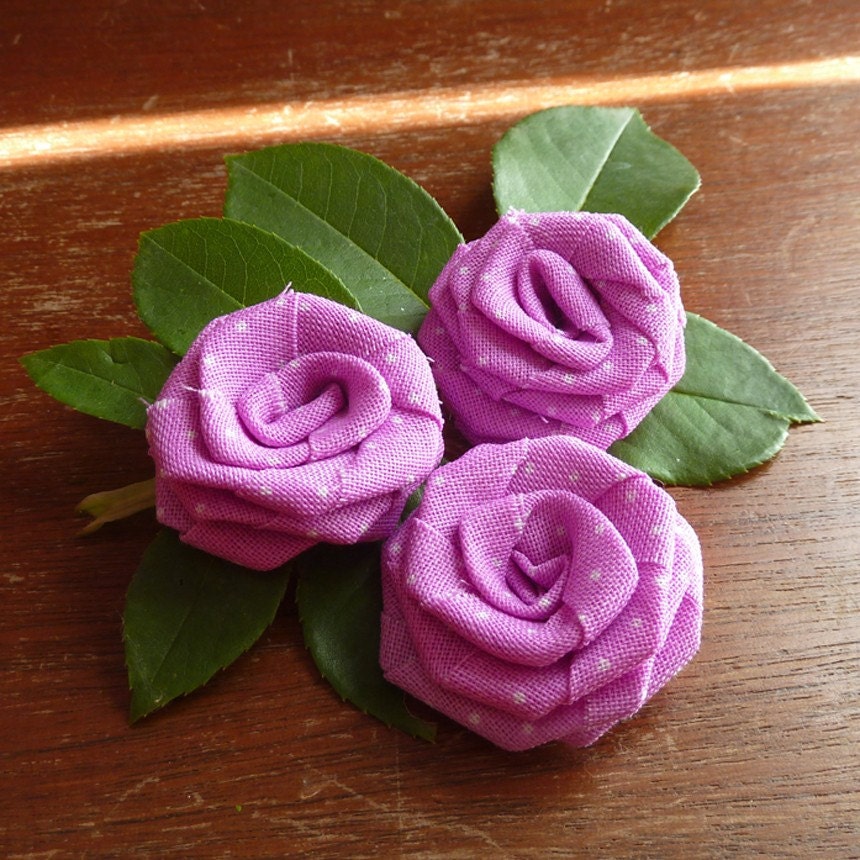 Fabric Flowers Tutorial Classic Rose Pattern - 1 or 2 colors, with ribbon or fabric - PDF - spring summer accessories tutorial