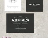 wedding invitation vintage & chalkboard - "Vintage Blackboard"