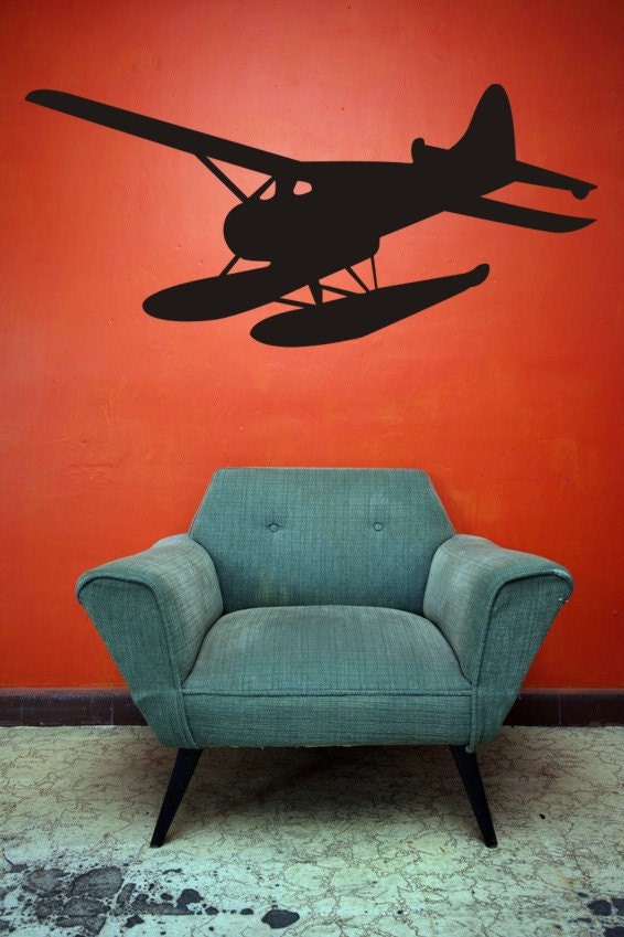 Wall Decal Plane Airplane Seaplane Transportation Flying Pilot Aircraft Hydroplane Aviation
