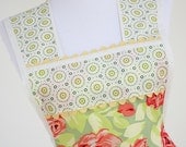 Retro Full Apron in Amy Butler Love Roses Fabric Pink and Green