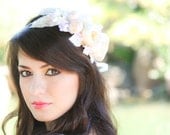 ivory bridal flower hair crown, woodland wedding, ivory flower, milinery flowerwedding hair accessories