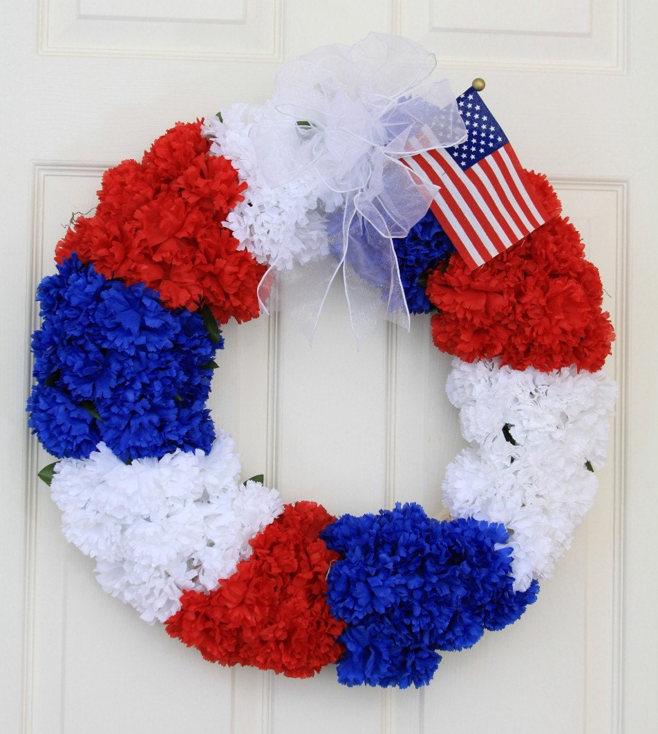SALE 4th of July Wreath // Patrotic Wreath // July 4th Decorations // Patrotic Door Wreath // Fourth of July Decorations // Summer Wreath
