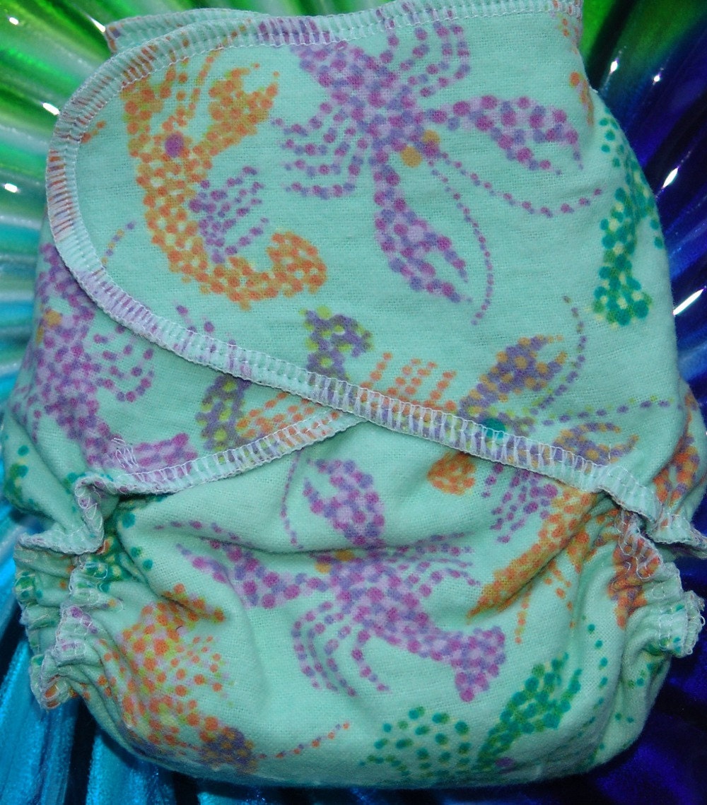 One Size Fitted Cloth Diaper Very Baby Cotton Flannel No Snaps Package-6