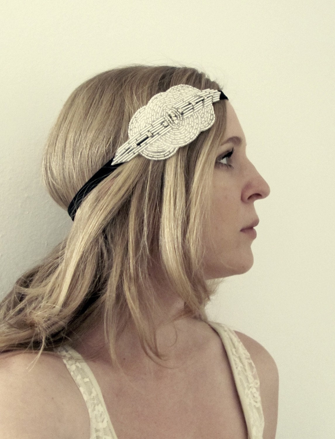 The Constance - Beaded and Rhinestone Stretch Headband