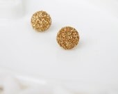 Antique Gold Glitter Studs