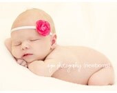 Baby Girl Pink Ranunculus Bloom Headband