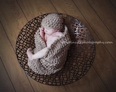 HAT and Cocoon Cozy Newborn Baby Photo Prop in Smoky Beige - Photography Prop all babies
