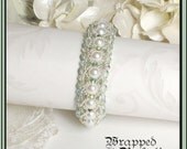 Pearl and Crystal Beadwoven Bracelet / Swarovski / Wedding / Bride / Bangle / Sterling Silver Magnetic Clasp / OOAK / FreeShipUSA