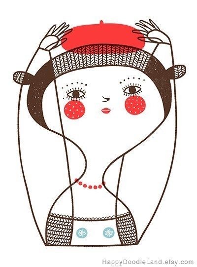 Girl with Red Beret - Print