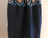 Handmade Long Patchwork Shirred Skirt