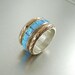 Rose Gold Silver Band Wide with Opal HadasGold Hand Crafted (ad3)