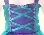 Ariel Costume Dress: The Little Mermaid Birthday Princess, purple & ocean blue, tutu dress twirl, Disney Party, Trip, adjustable