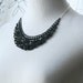 Black Lace Necklace - Sarane - Lace Collar Necklace - Black Statement Jewelry