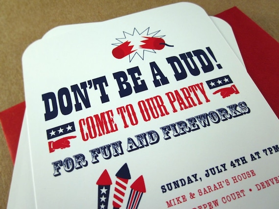 4th of July Party Invitations - Fun and Fireworks - 12PK