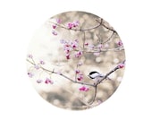 Nature photography - chickadee - pastel decoration for Mom - pink mauve gray - 8x10 geometric decor
