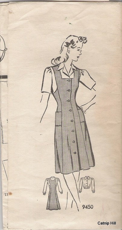 Marian Martin 9450 Sz 38 Jumper and Blouse from the 1940s