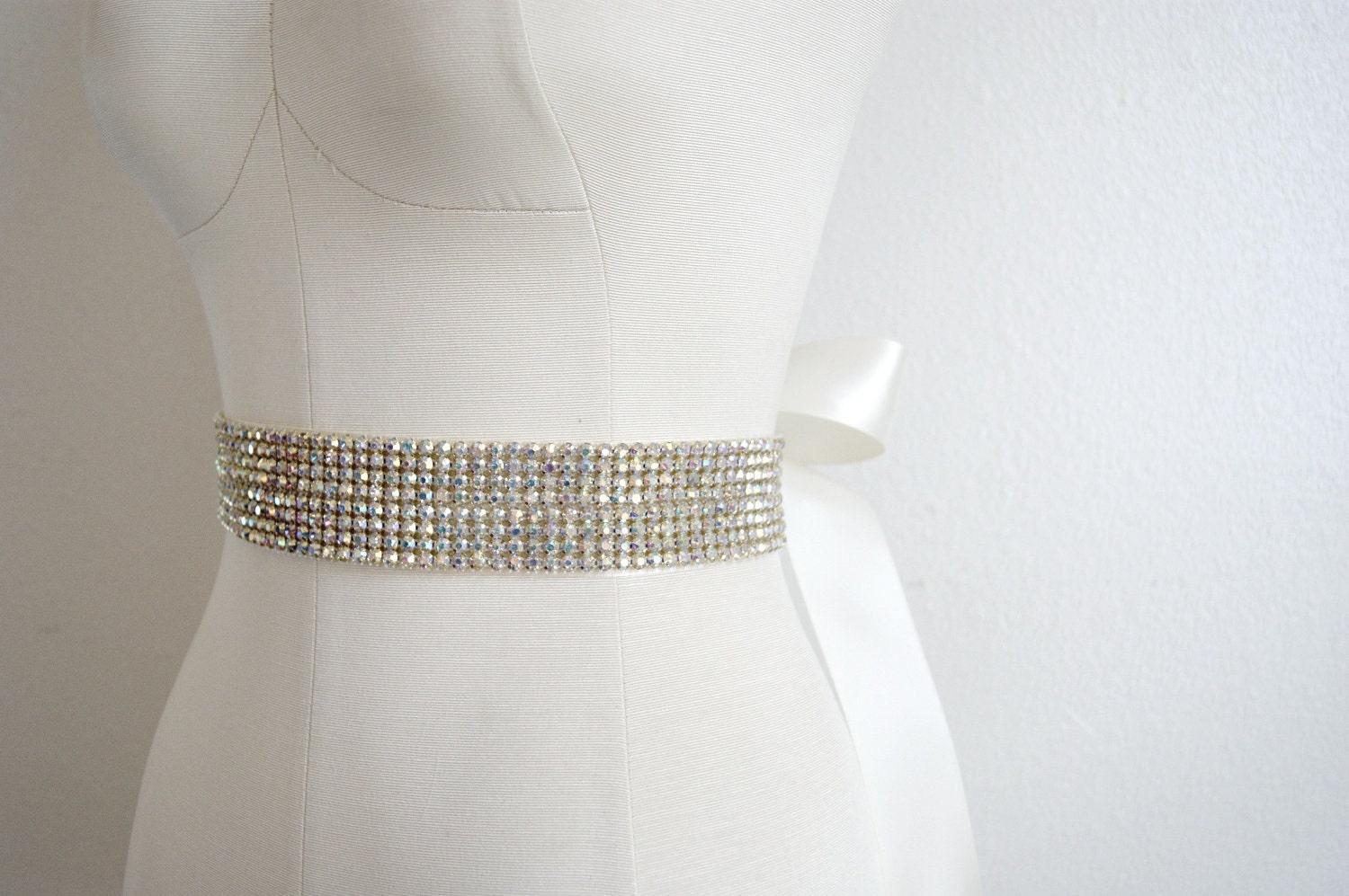 Crystal Cluster Bridal Sash MARILYN in Gold