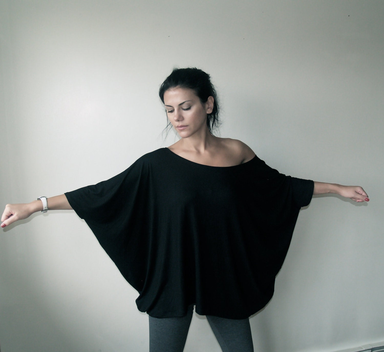 Oversized Womens Blouse - The Butterfly - Top Tunic - Free US Shipping - Donation to UNICEF - Item MM-BLT13-19B4