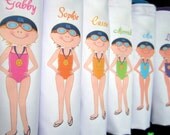 Personalized summer swim team swim meet birthday pool party favors bags for kids children