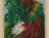 Rooster Rise and Shine  original acrylic  painting on reclaimed rustic solid wood board